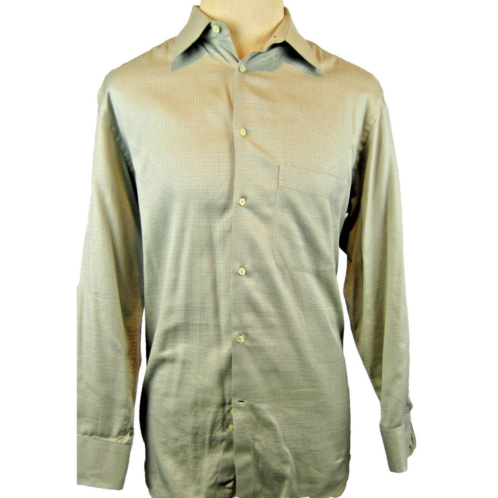 Men's Paul Fredrick Cotton LS Purple Pinstripe Dress Shirt sz 18-34
